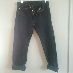 Levis 501 black, mid/high rise